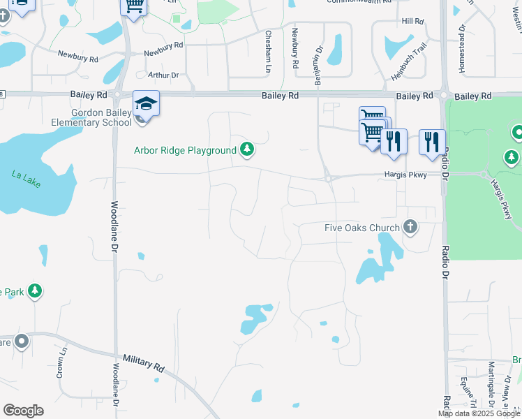 map of restaurants, bars, coffee shops, grocery stores, and more near 4280 Corn Silk Lane in Woodbury