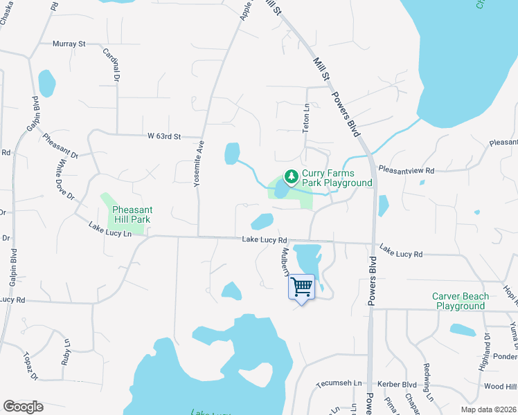 map of restaurants, bars, coffee shops, grocery stores, and more near 6507 Shadow Lane in Chanhassen