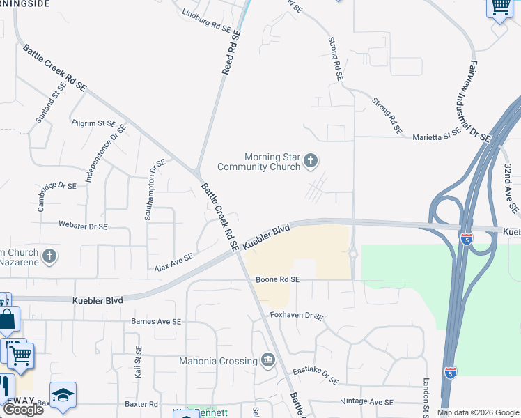 map of restaurants, bars, coffee shops, grocery stores, and more near 4826 Battle Creek Road Southeast in Salem
