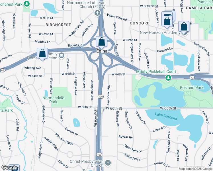 map of restaurants, bars, coffee shops, grocery stores, and more near 6424 Sherwood Avenue in Minneapolis