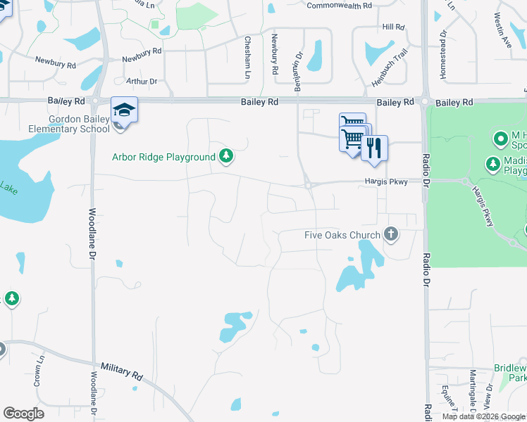 map of restaurants, bars, coffee shops, grocery stores, and more near 4280 Corn Silk Lane in Woodbury
