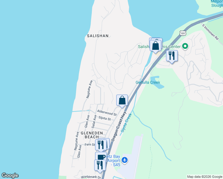 map of restaurants, bars, coffee shops, grocery stores, and more near 4 Fairway Lane in Lincoln Beach