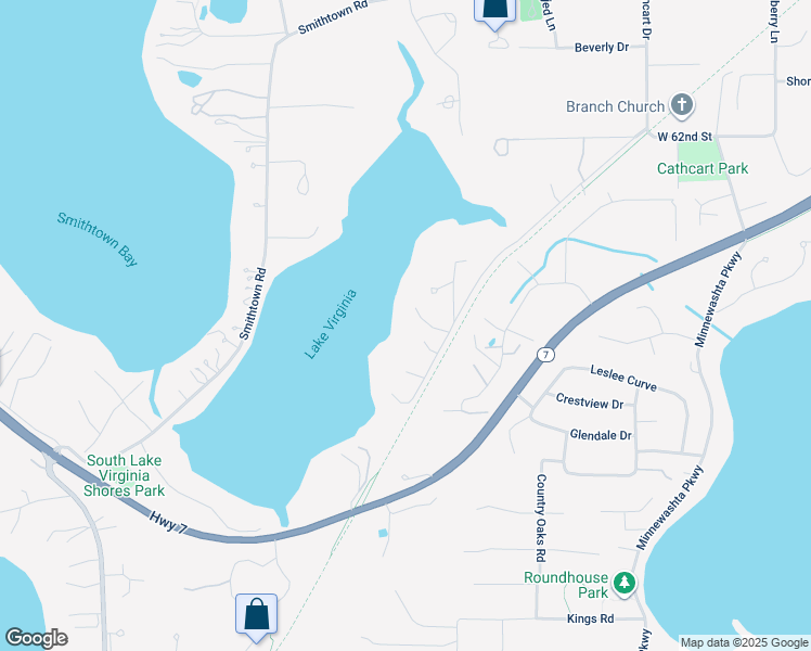 map of restaurants, bars, coffee shops, grocery stores, and more near 6580 Aster Trail in Excelsior
