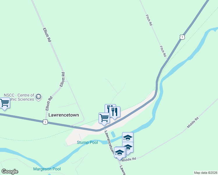 map of restaurants, bars, coffee shops, grocery stores, and more near 23 Deboer Drive in Annapolis County