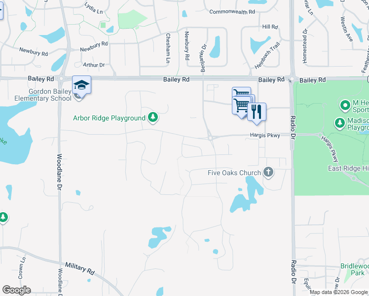 map of restaurants, bars, coffee shops, grocery stores, and more near 4286 Corn Silk Lane in Woodbury