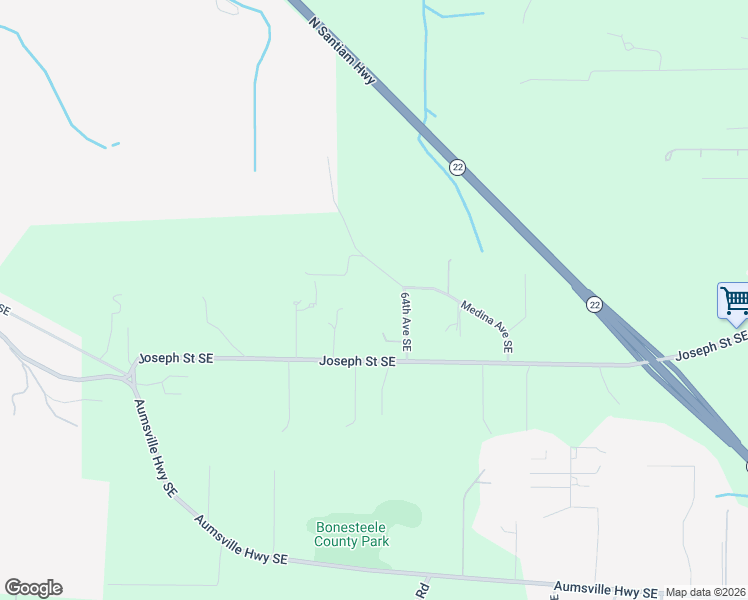 map of restaurants, bars, coffee shops, grocery stores, and more near 4477 Medina Avenue Southeast in Salem