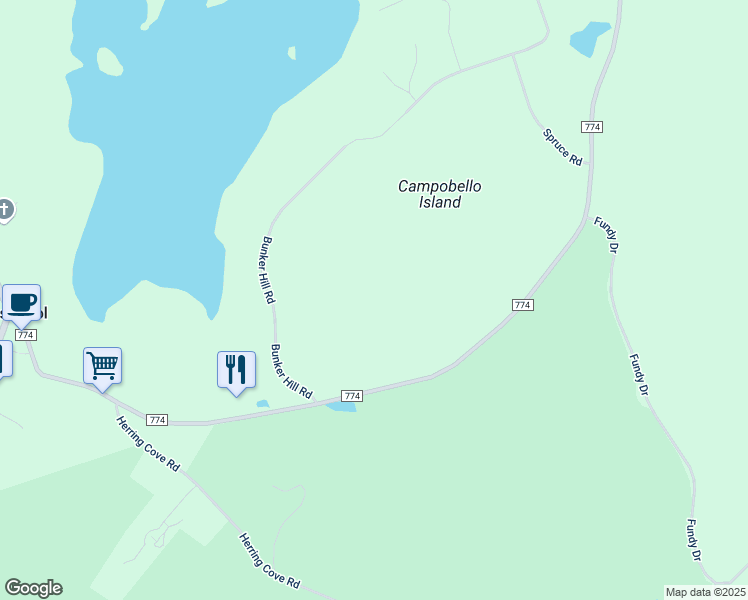 map of restaurants, bars, coffee shops, grocery stores, and more near 96 Bunker Hill Road in Wilsons Beach