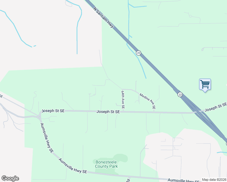 map of restaurants, bars, coffee shops, grocery stores, and more near 4477 Medina Avenue Southeast in Salem