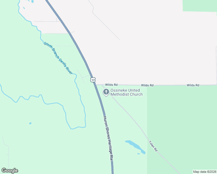 map of restaurants, bars, coffee shops, grocery stores, and more near 4571-6269 Wilds Road in Sanborn Township