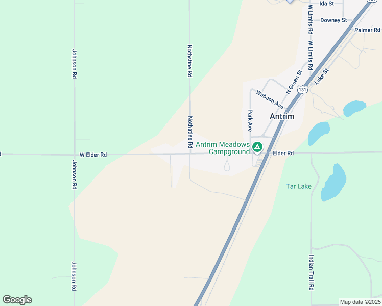 map of restaurants, bars, coffee shops, grocery stores, and more near 513 Elder Road in Mancelona