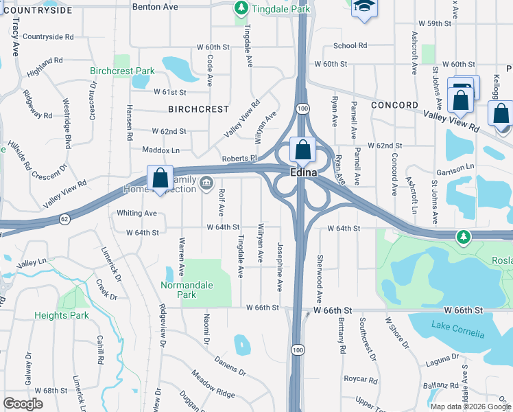 map of restaurants, bars, coffee shops, grocery stores, and more near 6357 Wilryan Avenue in Minneapolis