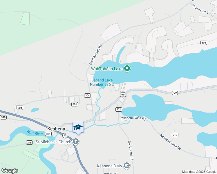 map of restaurants, bars, coffee shops, grocery stores, and more near W2766 Setting Sun Road in Keshena