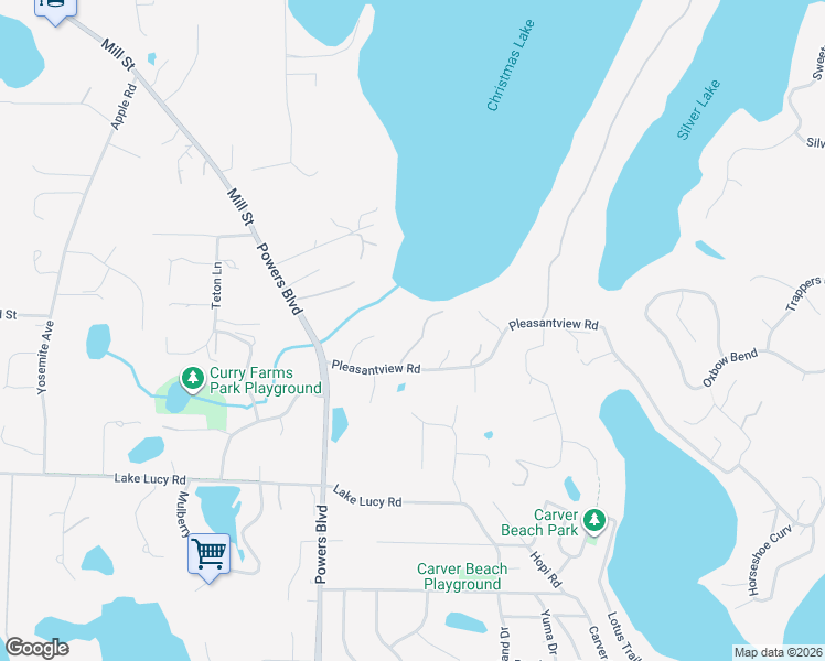 map of restaurants, bars, coffee shops, grocery stores, and more near 1020 Pleasantview Road in Chanhassen