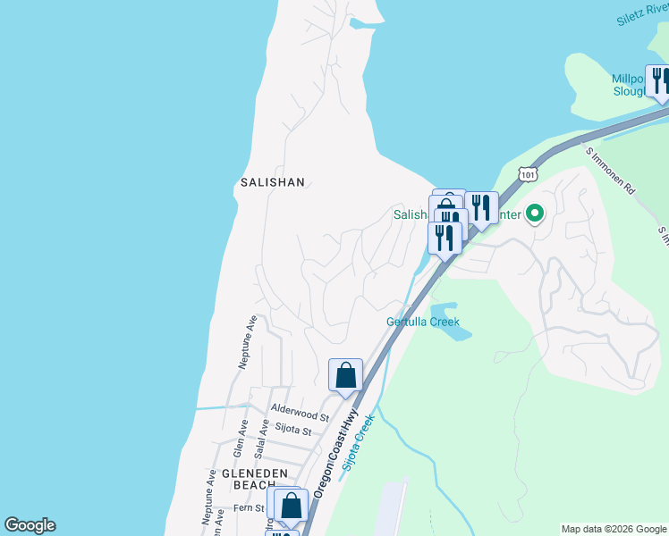 map of restaurants, bars, coffee shops, grocery stores, and more near 67-129 West Bay Point Road in Lincoln Beach