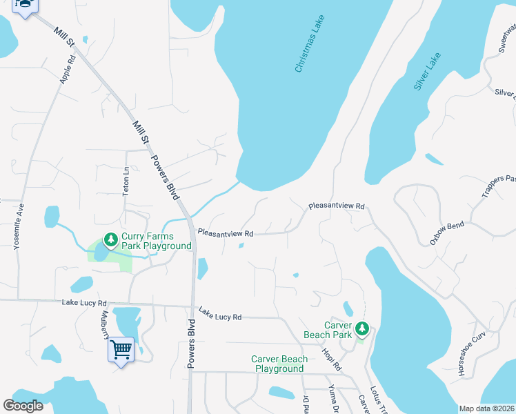 map of restaurants, bars, coffee shops, grocery stores, and more near 1020 Pleasantview Road in Chanhassen