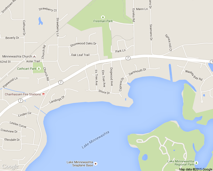 map of restaurants, bars, coffee shops, grocery stores, and more near 6331 Elm Tree Avenue in Excelsior