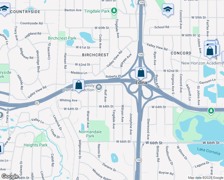map of restaurants, bars, coffee shops, grocery stores, and more near 6308 Tingdale Avenue in Minneapolis