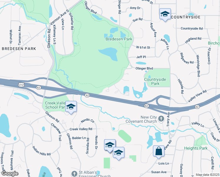 map of restaurants, bars, coffee shops, grocery stores, and more near 6332 Pheasant Court in Minneapolis