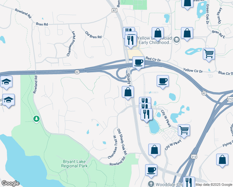 map of restaurants, bars, coffee shops, grocery stores, and more near 6284 Montee Drive in Eden Prairie