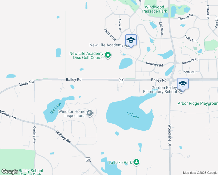 map of restaurants, bars, coffee shops, grocery stores, and more near 6575 Bailey Road in Woodbury