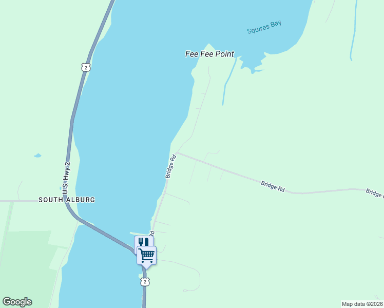 map of restaurants, bars, coffee shops, grocery stores, and more near 563 Bridge Road in North Hero