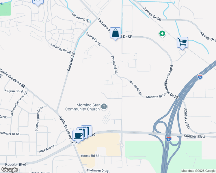 map of restaurants, bars, coffee shops, grocery stores, and more near 4455 27th Avenue Southeast in Salem