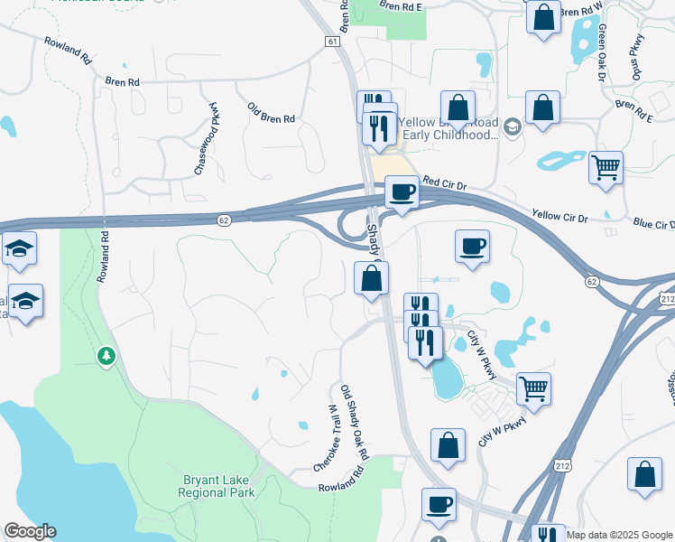 map of restaurants, bars, coffee shops, grocery stores, and more near 6284 Montee Drive in Eden Prairie