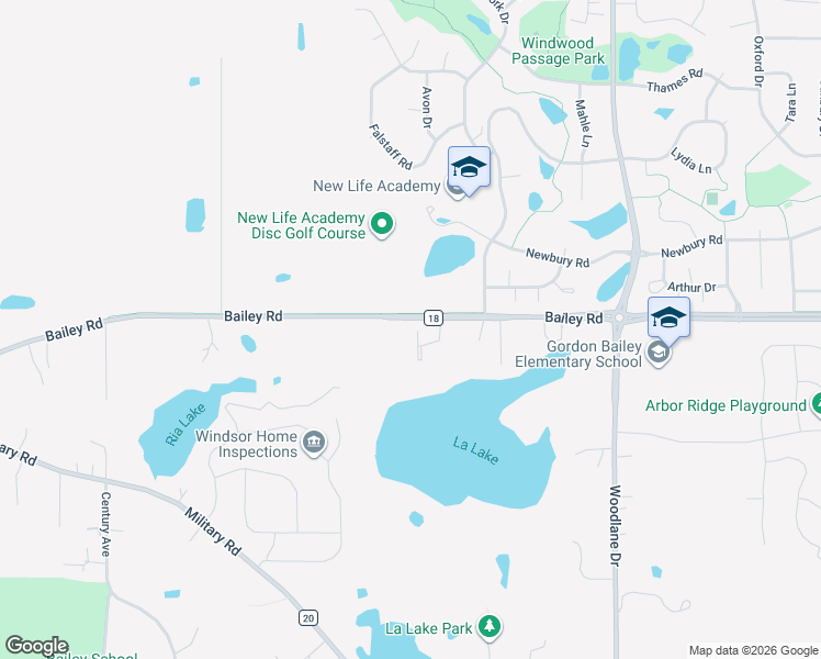 map of restaurants, bars, coffee shops, grocery stores, and more near 6575 Bailey Road in Woodbury