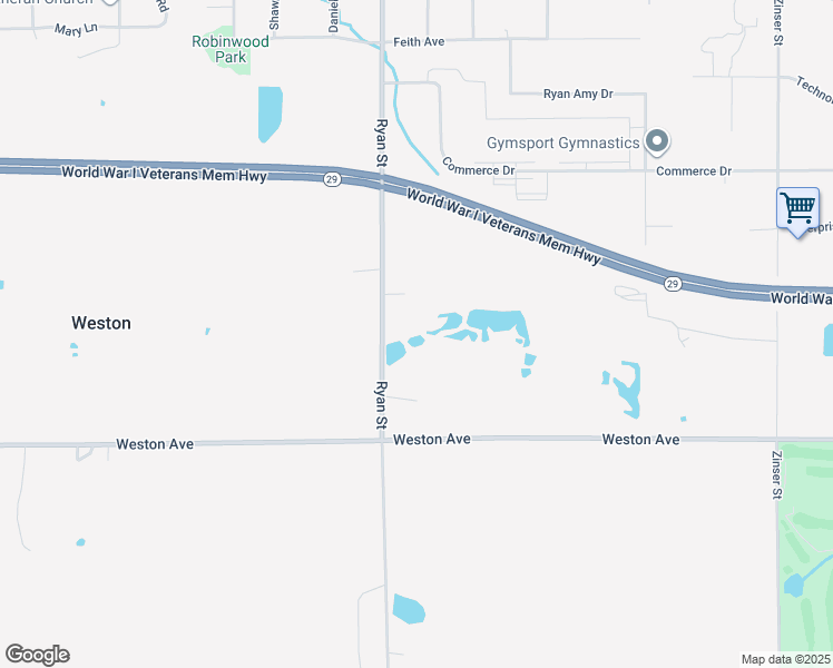 map of restaurants, bars, coffee shops, grocery stores, and more near 7403 Ryan Street in Weston