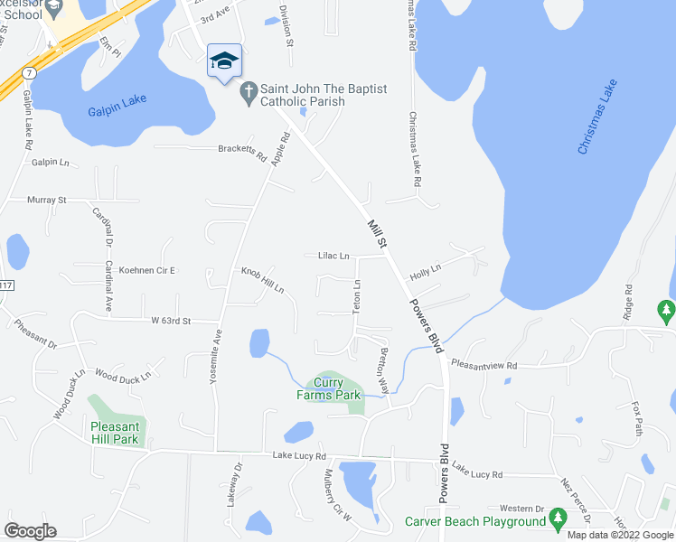 map of restaurants, bars, coffee shops, grocery stores, and more near 1320 Ithilien in Excelsior