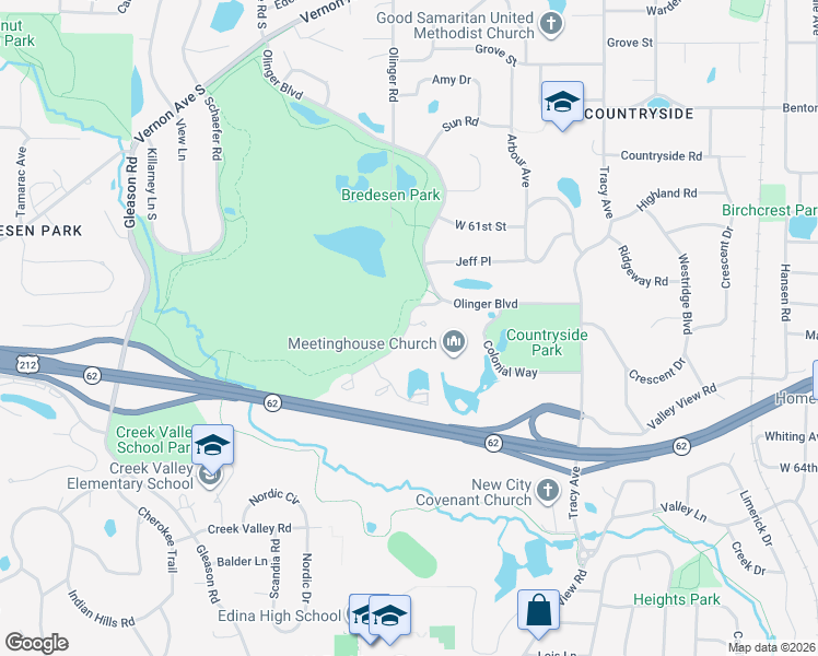 map of restaurants, bars, coffee shops, grocery stores, and more near 6224 Sandpiper Court in Minneapolis