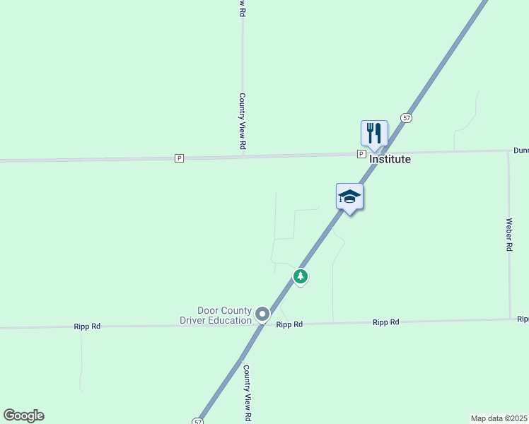 map of restaurants, bars, coffee shops, grocery stores, and more near 4541 Rock Ridge Road in Sturgeon Bay