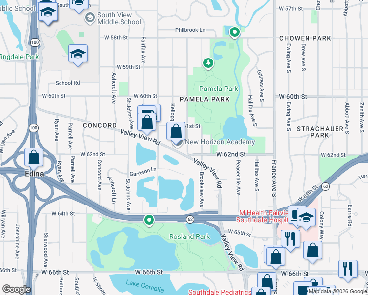 map of restaurants, bars, coffee shops, grocery stores, and more near 6117 Kellogg Avenue in Minneapolis