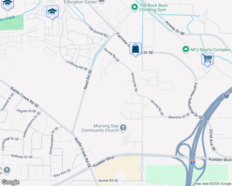 map of restaurants, bars, coffee shops, grocery stores, and more near 2450 Strong Road Southeast in Salem