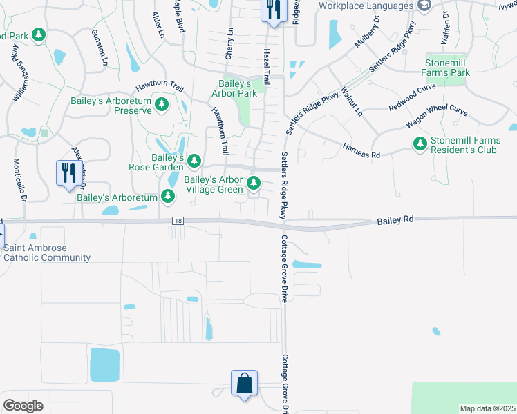 map of restaurants, bars, coffee shops, grocery stores, and more near 11011 Oakgrove Circle in Woodbury