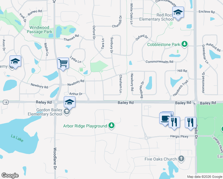 map of restaurants, bars, coffee shops, grocery stores, and more near 7397 Newbury Alcove in Woodbury