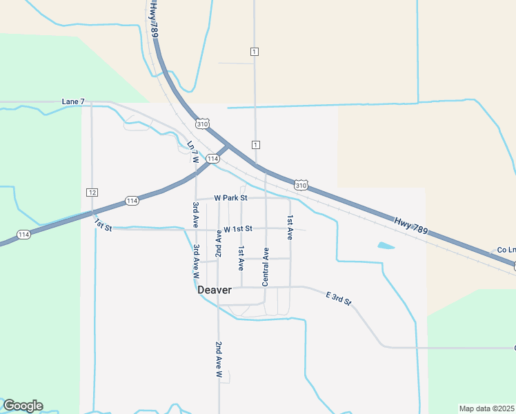 map of restaurants, bars, coffee shops, grocery stores, and more near 10 Central Avenue in Deaver