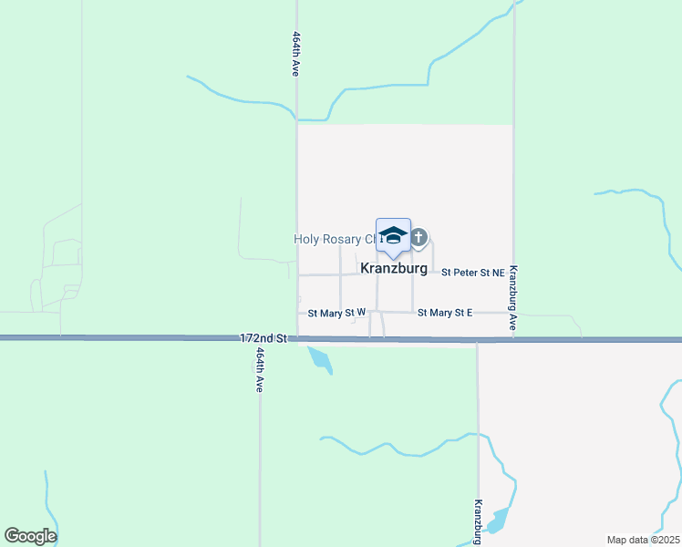 map of restaurants, bars, coffee shops, grocery stores, and more near Hastings Avenue Northwest in Kranzburg