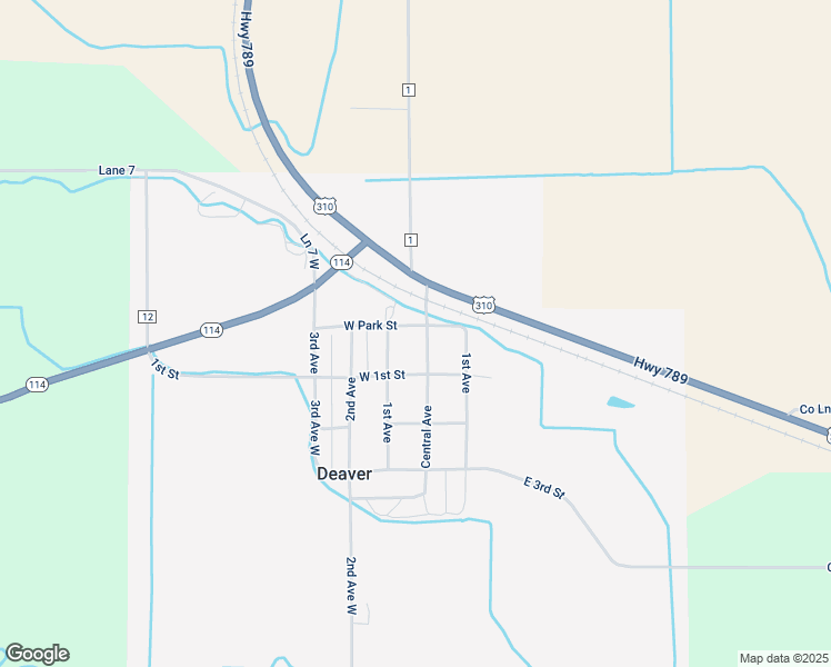 map of restaurants, bars, coffee shops, grocery stores, and more near 10 Central Avenue in Deaver