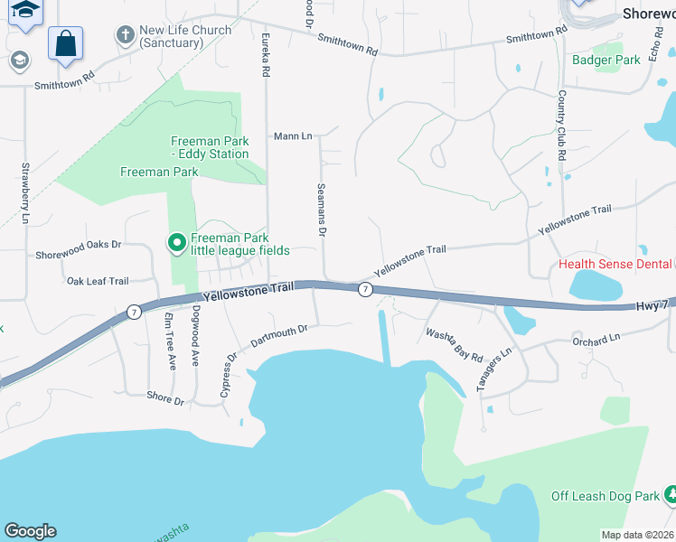 map of restaurants, bars, coffee shops, grocery stores, and more near 25200 Yellowstone Trail in Excelsior