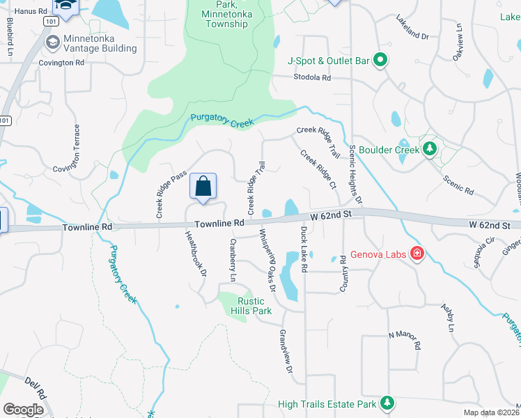 map of restaurants, bars, coffee shops, grocery stores, and more near 6201 Whispering Oaks Drive in Eden Prairie