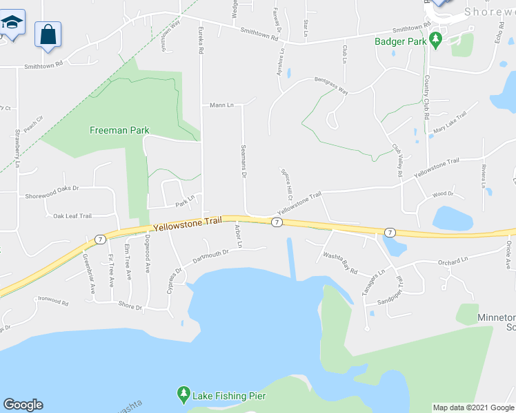 map of restaurants, bars, coffee shops, grocery stores, and more near 25200 Yellowstone Trail in Excelsior