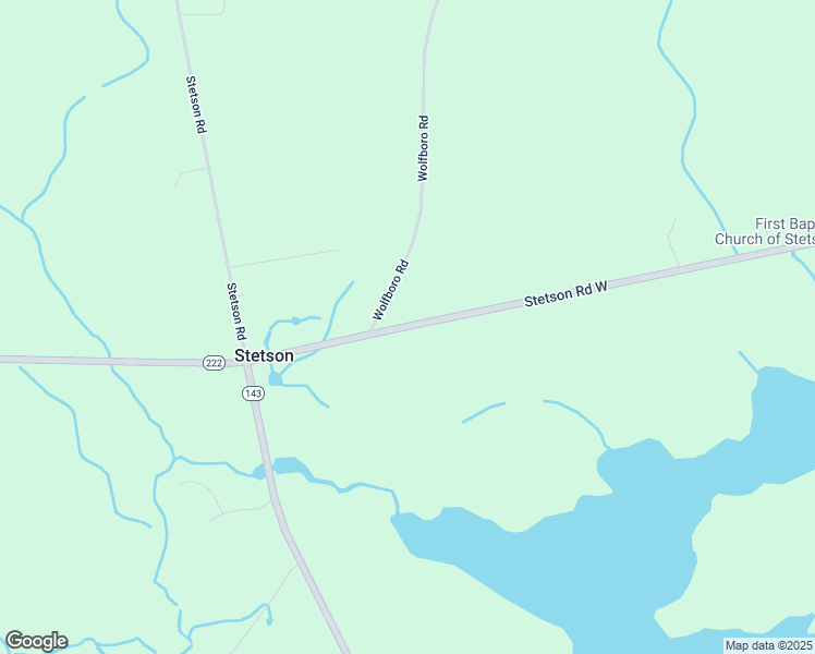 map of restaurants, bars, coffee shops, grocery stores, and more near 51 Stetson Road West in Stetson