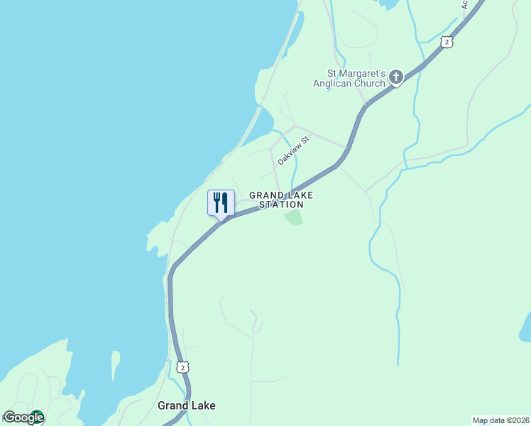 map of restaurants, bars, coffee shops, grocery stores, and more near 5442 Nova Scotia 2 in Grand Lake