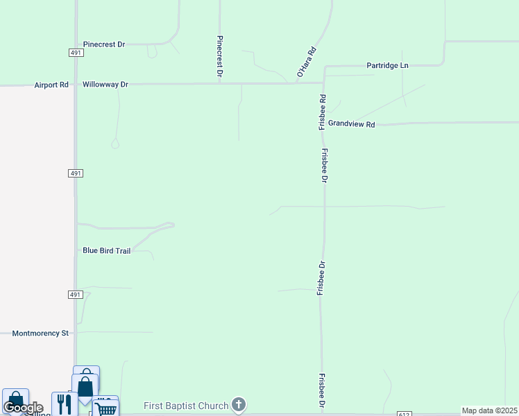 map of restaurants, bars, coffee shops, grocery stores, and more near 5610 Melberry Lane in Lewiston