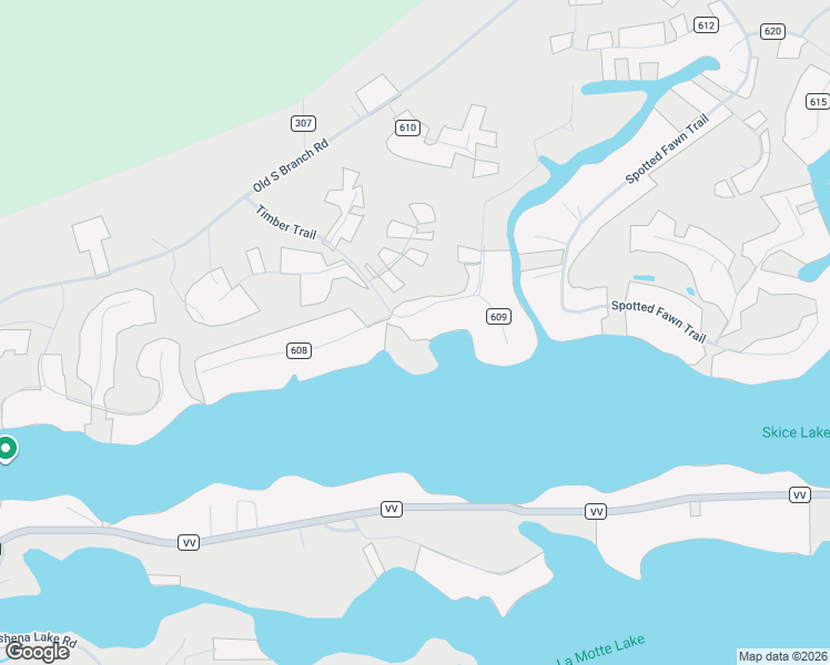 map of restaurants, bars, coffee shops, grocery stores, and more near W2439 Timber Trail in Keshena