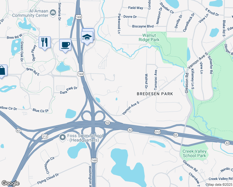 map of restaurants, bars, coffee shops, grocery stores, and more near 6115 Lincoln Drive in Minneapolis