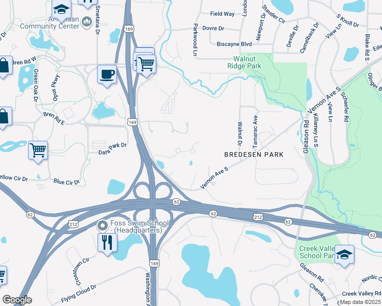map of restaurants, bars, coffee shops, grocery stores, and more near 6115 Lincoln Drive in Minneapolis