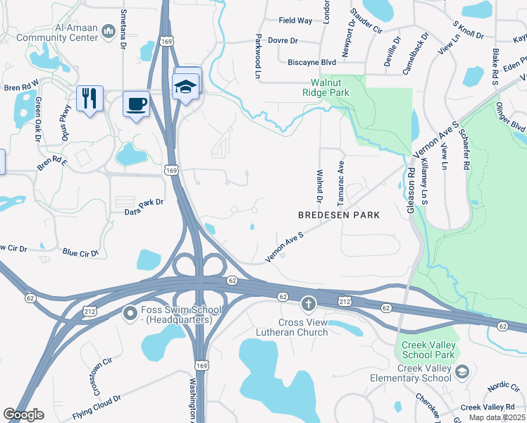 map of restaurants, bars, coffee shops, grocery stores, and more near 6115 Lincoln Drive in Minneapolis