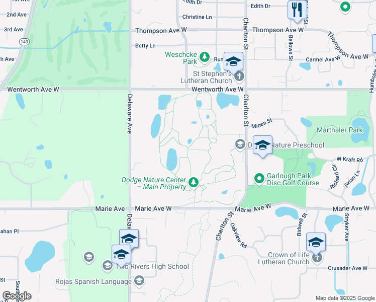 map of restaurants, bars, coffee shops, grocery stores, and more near 1984 Oakdale Avenue in Saint Paul